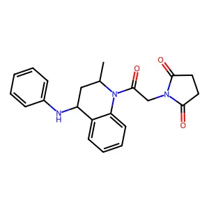 1-[2-(4-anilino-2-methyl-3,4-dihydro-2H-quinolin-1-yl)-2-oxoethyl]pyrrolidine-2,5-dione structure