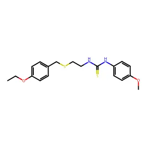 1-[2-[(4-ethoxyphenyl)methylsulfanyl]ethyl]-3-(4-methoxyphenyl)thiourea structure