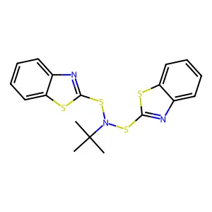 N,N-bis(1,3-benzothiazol-2-ylsulfanyl)-2-methylpropan-2-amine structure