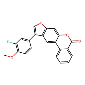 10-(3-fluoro-4-methoxyphenyl)-5H-benzo[c]furo[3,2-g]chromen-5-one structure