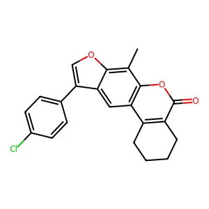 10-(4-chlorophenyl)-7-methyl-1,2,3,4-tetrahydro-5H-benzo[c]furo[3,2-g]chromen-5-one structure