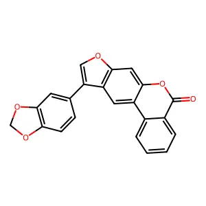 10-(1,3-benzodioxol-5-yl)-5H-benzo[c]furo[3,2-g]chromen-5-one structure