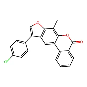 10-(4-chlorophenyl)-7-methyl-5H-benzo[c]furo[3,2-g]chromen-5-one structure