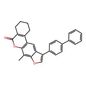 10-(biphenyl-4-yl)-7-methyl-1,2,3,4-tetrahydro-5H-benzo[c]furo[3,2-g]chromen-5-one structure