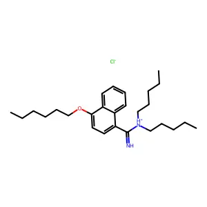 N,N-Dipentyl-4-hexyloxy-1-naphthamidine HCl structure