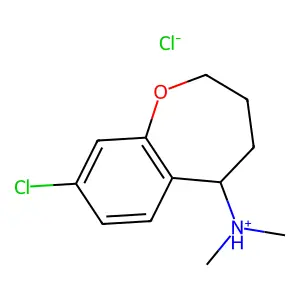 (8-chloro-2,3,4,5-tetrahydro-1-benzoxepin-5-yl)-dimethylazanium chloride structure