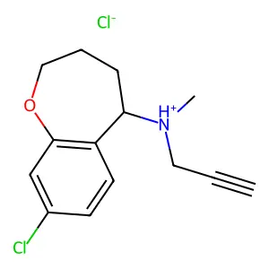(8-chloro-2,3,4,5-tetrahydro-1-benzoxepin-5-yl)-methyl-prop-2-ynylazanium chloride structure