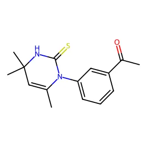 1-[3-(4,6,6-trimethyl-2-sulfanylidene-1H-pyrimidin-3-yl)phenyl]ethanone structure