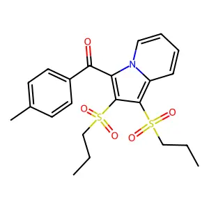 [1,2-bis(propylsulfonyl)indolizin-3-yl](4-methylphenyl)methanone structure