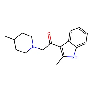 1-(2-methyl-1H-indol-3-yl)-2-(4-methylpiperidin-1-yl)ethanone structure