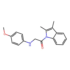 1-(2,3-dimethyl-1H-indol-1-yl)-2-((4-methoxyphenyl)amino)ethanone structure