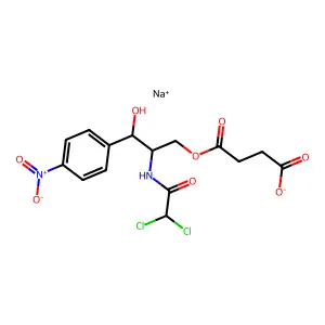 sodium 4-[2-(2,2-dichloroacetamido)-3-hydroxy-3-(4-nitrophenyl)propoxy]-4-oxobutanoate structure