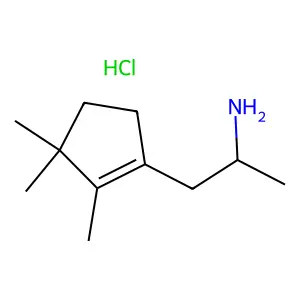 1-(2,3,3-trimethylcyclopenten-1-yl)propan-2-amine;hydrochloride structure