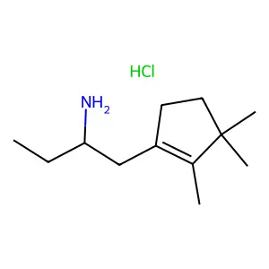 1-(2,3,3-trimethylcyclopenten-1-yl)butan-2-amine;hydrochloride structure