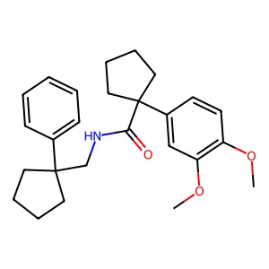 1-(3,4-dimethoxyphenyl)-N-[(1-phenylcyclopentyl)methyl]cyclopentane-1-carboxamide structure