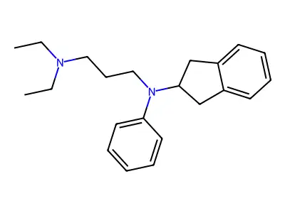 N1-(2,3-dihydro-1H-inden-2-yl)-N3,N3-diethyl-N1-phenylpropane-1,3-diamine structure