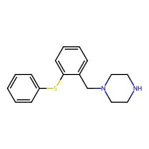 1-[(2-phenylsulfanylphenyl)methyl]piperazine structure