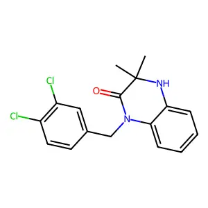 1-(3,4-dichlorobenzyl)-3,3-dimethyl-3,4-dihydroquinoxalin-2(1H)-one structure