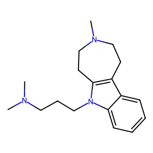 N,N-dimethyl-3-(3-methyl-1,2,4,5-tetrahydroazepino[4,5-b]indol-6-yl)propan-1-amine structure