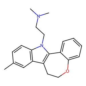 N,N-dimethyl-2-(9-methyl-6,7-dihydro-[1]benzoxepino[5,4-b]indol-12-yl)ethanamine structure