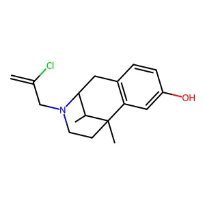 10-(2-chloroprop-2-enyl)-1,13-dimethyl-10-azatricyclo[7.3.1.02,7]trideca-2(7),3,5-trien-4-ol structure
