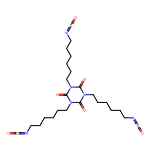 1,3,5-tris(6-isocyanatohexyl)-1,3,5-triazinane-2,4,6-trione structure