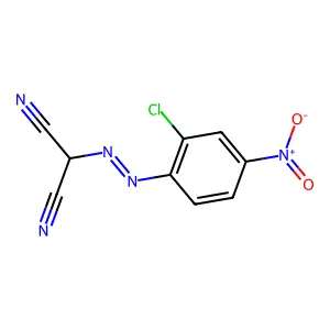 ((2-Chloro-4-nitrophenyl)azo)malononitrile structure