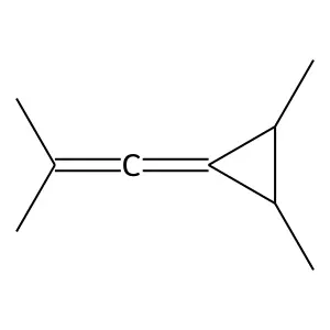 1,2-dimethyl-3-(2-methylprop-1-enylidene)cyclopropane structure