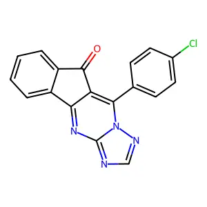 10-(4-chlorophenyl)-9H-indeno[1,2-d][1,2,4]triazolo[1,5-a]pyrimidin-9-one structure