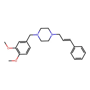 1-(3,4-dimethoxybenzyl)-4-[(2E)-3-phenylprop-2-en-1-yl]piperazine structure