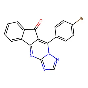 10-(4-bromophenyl)-9H-indeno[1,2-d][1,2,4]triazolo[1,5-a]pyrimidin-9-one structure