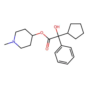 (1-methylpiperidin-4-yl) 2-cyclopentyl-2-hydroxy-2-phenylacetate structure