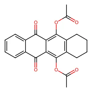 (12-acetyloxy-6,11-dioxo-1,2,3,4-tetrahydrotetracen-5-yl) acetate structure