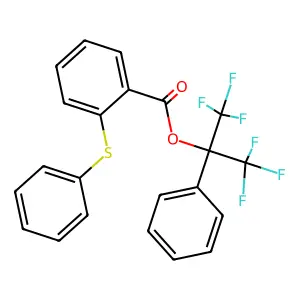 (1,1,1,3,3,3-hexafluoro-2-phenylpropan-2-yl) 2-phenylsulfanylbenzoate structure