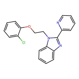 1-[2-(2-chlorophenoxy)ethyl]-2-pyridin-2-ylbenzimidazole structure
