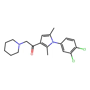 1-[1-(3,4-dichlorophenyl)-2,5-dimethylpyrrol-3-yl]-2-piperidin-1-ylethanone structure