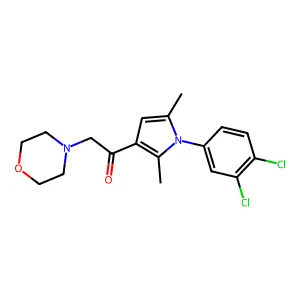 1-[1-(3,4-dichlorophenyl)-2,5-dimethylpyrrol-3-yl]-2-morpholin-4-ylethanone structure