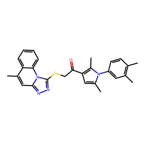 1-[1-(3,4-dimethylphenyl)-2,5-dimethylpyrrol-3-yl]-2-[(5-methyl-[1,2,4]triazolo[4,3-a]quinolin-1-yl)sulfanyl]ethanone structure