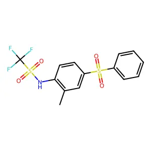 N-[4-(benzenesulfonyl)-2-methylphenyl]-1,1,1-trifluoromethanesulfonamide structure