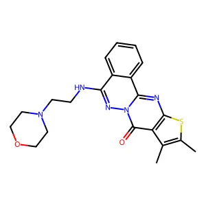 13,14-dimethyl-8-{[2-(morpholin-4-yl)ethyl]amino}-15-thia-9,10,17-triazatetracyclo[8.7.0.0^{2,7}.0^{12,16}]heptadeca-1(17),2(7),3,5,8,12(16),13-heptaen-11-one structure