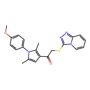 1-[1-(4-methoxyphenyl)-2,5-dimethylpyrrol-3-yl]-2-([1,2,4]triazolo[4,3-a]pyridin-3-ylsulfanyl)ethanone structure