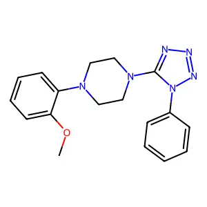 1-(2-methoxyphenyl)-4-(1-phenyl-1H-tetrazol-5-yl)piperazine structure