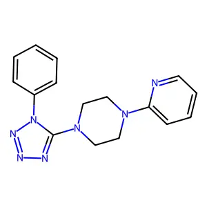 1-(1-phenyltetrazol-5-yl)-4-pyridin-2-ylpiperazine structure