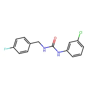 1-(3-chlorophenyl)-3-[(4-fluorophenyl)methyl]urea structure