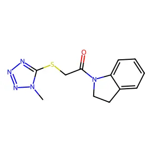 1-(2,3-dihydro-1H-indol-1-yl)-2-[(1-methyl-1H-tetrazol-5-yl)sulfanyl]ethanone structure