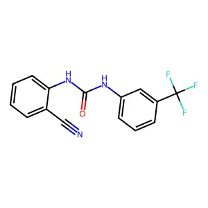 1-(2-cyanophenyl)-3-[3-(trifluoromethyl)phenyl]urea structure