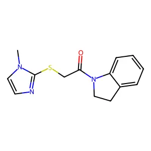 1-(2,3-dihydroindol-1-yl)-2-(1-methylimidazol-2-yl)sulfanylethanone structure