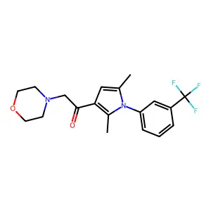 1-[2,5-dimethyl-1-[3-(trifluoromethyl)phenyl]pyrrol-3-yl]-2-morpholin-4-ylethanone structure