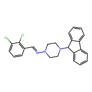 1-(2,3-dichlorophenyl)-N-[4-(9H-fluoren-9-yl)piperazin-1-yl]methanimine structure