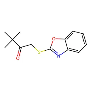 1-(1,3-benzoxazol-2-ylsulfanyl)-3,3-dimethylbutan-2-one structure